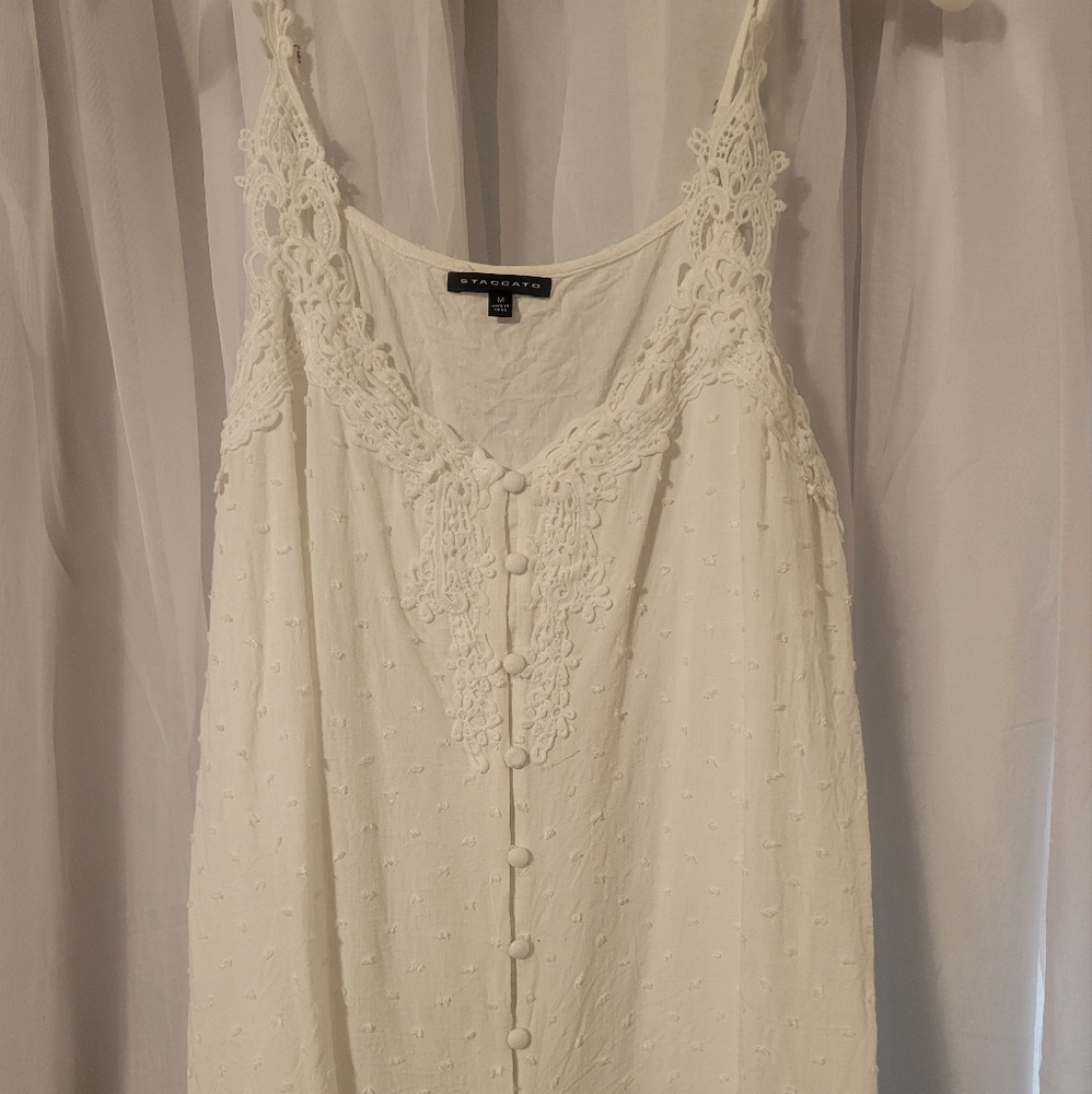 NWOT Lace button down staccato tank top